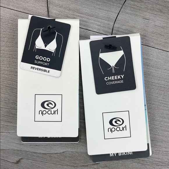 ☀️RIP CURL☀️ BLOSSOM REVERSIBLE CROP BLOSSOM TIE SIDE CHEEKY BIKINI SET - Picture 16 of 16